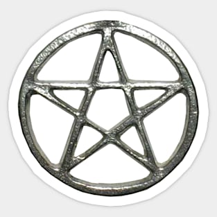 Silver Pentagram Pentacle Wicca Sticker